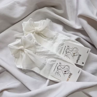 جوراب مچی سفید مچ پاپیونی از 10سال تا سایز39